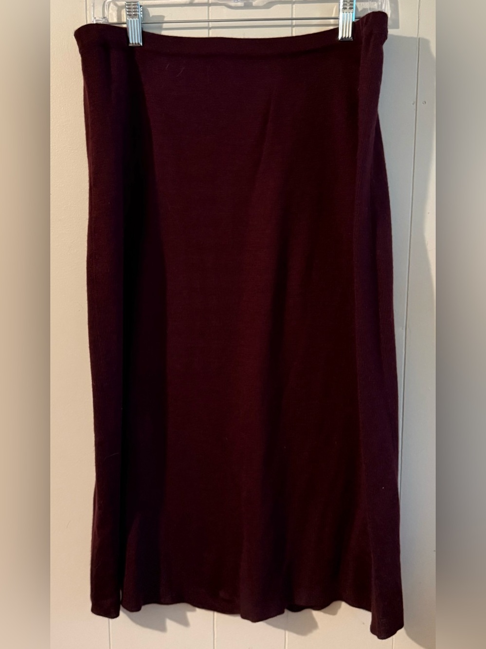 Rafael Wool Blend Pencil Skirt in Wine/Crimson, Size XL